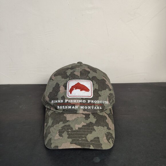 Simms Hat Cap Snap Back Mesh Camo Fishing Products Bozeman Montana - Picture 1 of 13